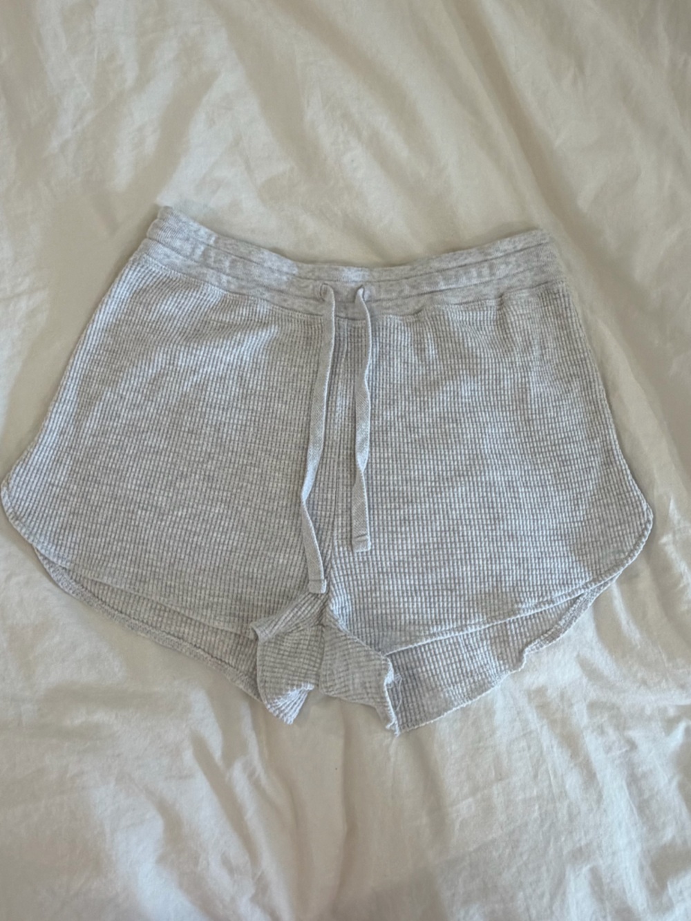 Aritzia Light Gray waffle Drawstring Athletic Shorts